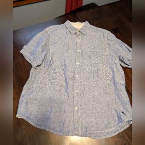 Tommy Bahama Men's XL 100% Linen Blue Casual Button Down Shirt